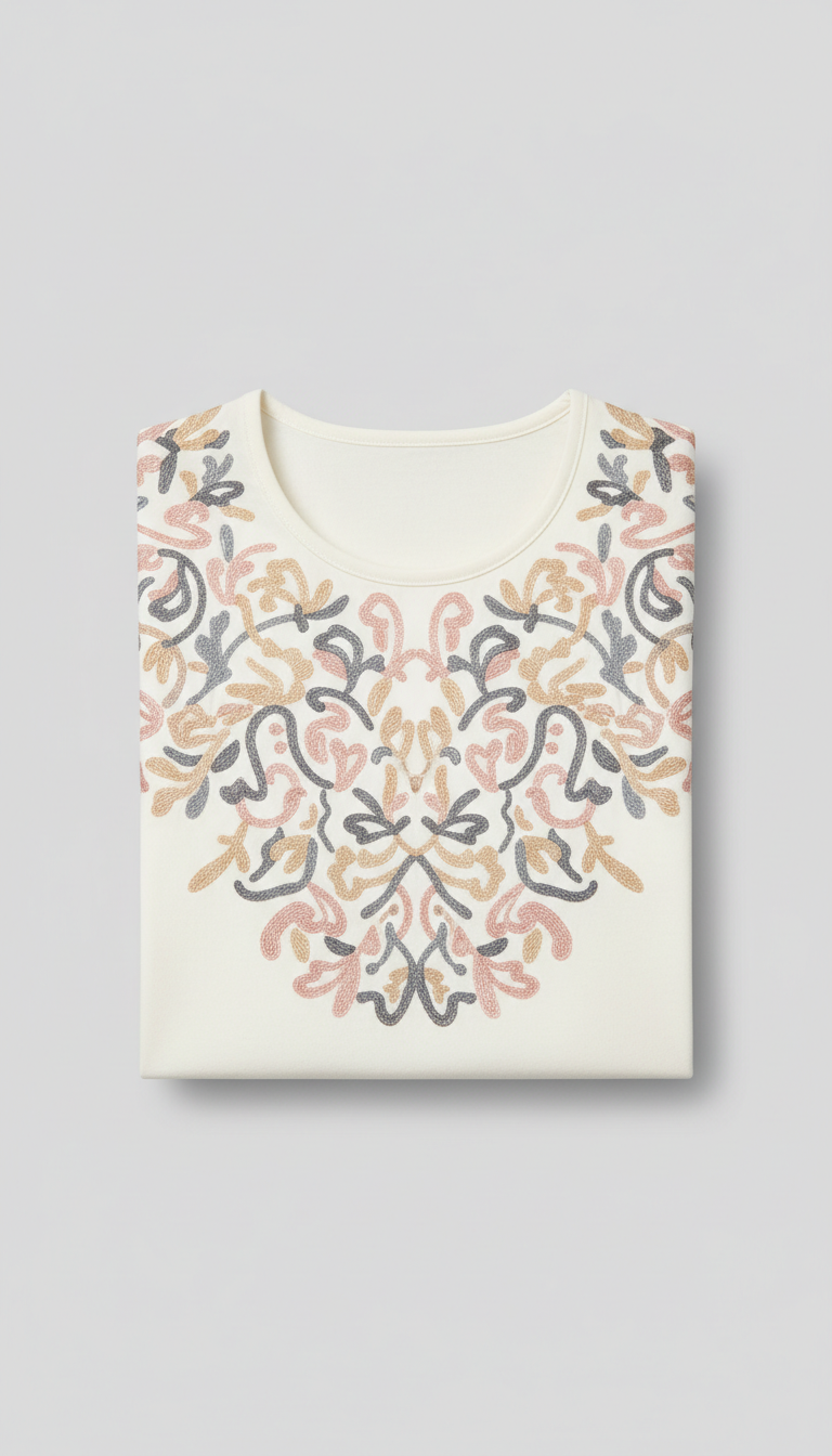 Embroidered crisp cotton shirt